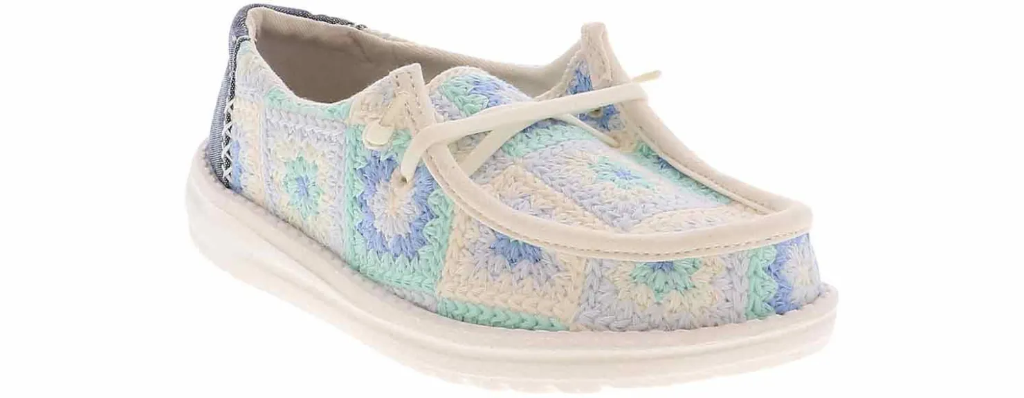 Casual|HEYDUDE Wendy Cottage Crotchet Youth Girls’ (11-3) Casual Shoe Blue