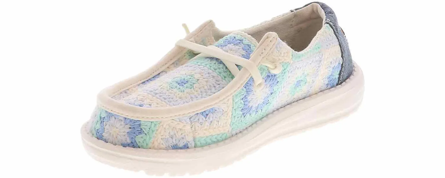 Casual|HEYDUDE Wendy Cottage Crotchet Youth Girls’ (11-3) Casual Shoe Blue