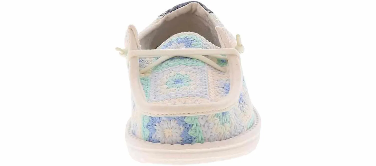 Casual|HEYDUDE Wendy Cottage Crotchet Youth Girls’ (11-3) Casual Shoe Blue