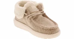 Casual|HEYDUDE Wendy Fold Brushed Cozy Youth Girls’ (11-3) Shoe Beige
