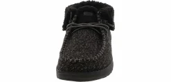 Flat|Comfort Shoes|HEYDUDE Wendy Fold Brushed Cozy Women’s Casual Shoe Black