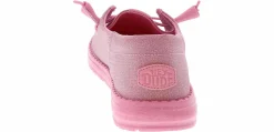 Flat|Comfort Shoes|HEYDUDE Wendy Funk Metallic Sparkle Women's Casual Shoe Pink