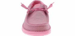 Flat|Comfort Shoes|HEYDUDE Wendy Funk Metallic Sparkle Women's Casual Shoe Pink