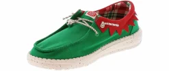 Canvas Shoes|Flat|HEYDUDE Wendy Holiday Elf Women’s Casual Shoe Green