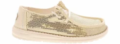 Flat|Comfort Shoes|HEYDUDE Wendy Sequin Women's Casual Shoe Gold