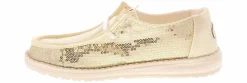 Flat|Comfort Shoes|HEYDUDE Wendy Sequin Women's Casual Shoe Gold