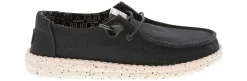 Canvas Shoes|Flat|HEYDUDE Wendy Stetch Canvas Women’s Casual Shoe Black