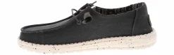 Canvas Shoes|Flat|HEYDUDE Wendy Stetch Canvas Women’s Casual Shoe Black