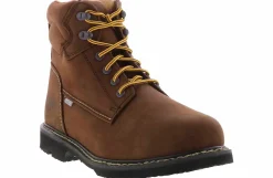Safety Toe Boots|Slip Resistant|IRON AGE Ground Breaker Met Guard Men’s Steel Toe Boot Brown