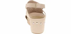 Comfort Sandals|Wedge & Platform Sandals|JELLYPOP Alasia Bone Women’s Wedge Sandal White