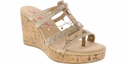 Comfort Sandals|Wedge & Platform Sandals|JELLYPOP Amelina Women's Wedge Sandal Gold