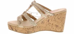 Comfort Sandals|Wedge & Platform Sandals|JELLYPOP Amelina Women's Wedge Sandal Gold