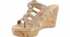 Comfort Sandals|Wedge & Platform Sandals|JELLYPOP Amelina Women's Wedge Sandal Gold