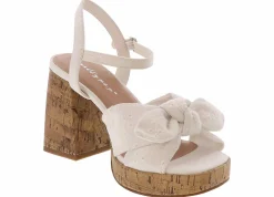 Heeled Sandals|JELLYPOP Bellini Crochet Band Women's Platform Heel White