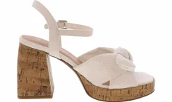 Heeled Sandals|JELLYPOP Bellini Crochet Band Women's Platform Heel White