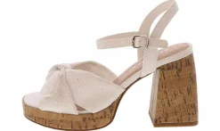 Heeled Sandals|JELLYPOP Bellini Crochet Band Women's Platform Heel White