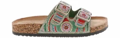 Comfort Sandals|Flat Sandals|JELLYPOP Eevi Bedazzle Women's Fashion Sandal Multicolor
