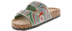 Comfort Sandals|Flat Sandals|JELLYPOP Eevi Bedazzle Women's Fashion Sandal Multicolor