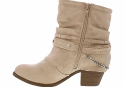 Short Boots & Booties|Wedge & Heeled Boots|JELLYPOP Rhory Bone Women’s Fashion Boot White
