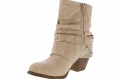 Short Boots & Booties|Wedge & Heeled Boots|JELLYPOP Rhory Bone Women’s Fashion Boot White