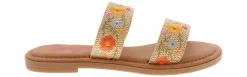 Comfort Sandals|Flat Sandals|JELLYPOP Rily Natural Embroid Women's Fashion Sandal Brown