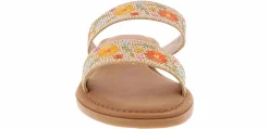 Comfort Sandals|Flat Sandals|JELLYPOP Rily Natural Embroid Women's Fashion Sandal Brown