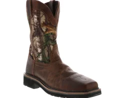 Safety Toe Boots|JUSTIN BOOTS Rugged Men's Composite Toe Work Boot Brown