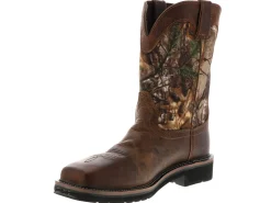 Safety Toe Boots|JUSTIN BOOTS Rugged Men's Composite Toe Work Boot Brown