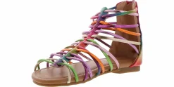 Sandals|KENSIE GIRL Rainbow Gladiator Youth Girls’ (11-4) Sandal Multicolor