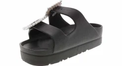 Comfort Sandals|Flat Sandals|MIA Kiana 2 Band Big Buckle Women's Fashion Sandal Black