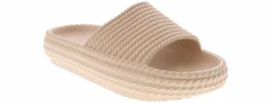 Comfort Sandals|Flat Sandals|MIA Luvly Braided Women's Comfort Slide Beige