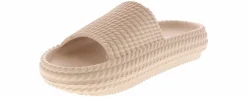 Comfort Sandals|Flat Sandals|MIA Luvly Braided Women's Comfort Slide Beige