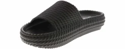 Comfort Sandals|Flat Sandals|MIA Luvly Braided Women's Comfort Slide Black