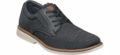 Comfort Shoes|NUNN BUSH Otto Knit Plain Toe Navy Men's Oxford Blue