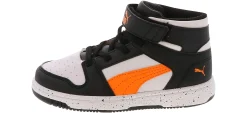Athletics & Sneakers|PUMA Rebound Layup Light Speckle Youth Boys’ (11-3) Hi-Top Athletic Sneaker Black