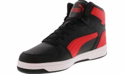Athleisure & Casual|Basketball Shoes|PUMA Rebound Layup Men’s Wide-Width Hi-Top Basketball Sneaker Black