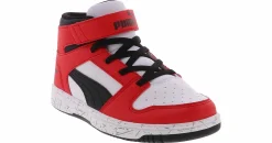 Athletics & Sneakers|PUMA Rebound Layup SL Scratch Youth Boys’ (11-3) Hi-Top Athletic Sneaker Red