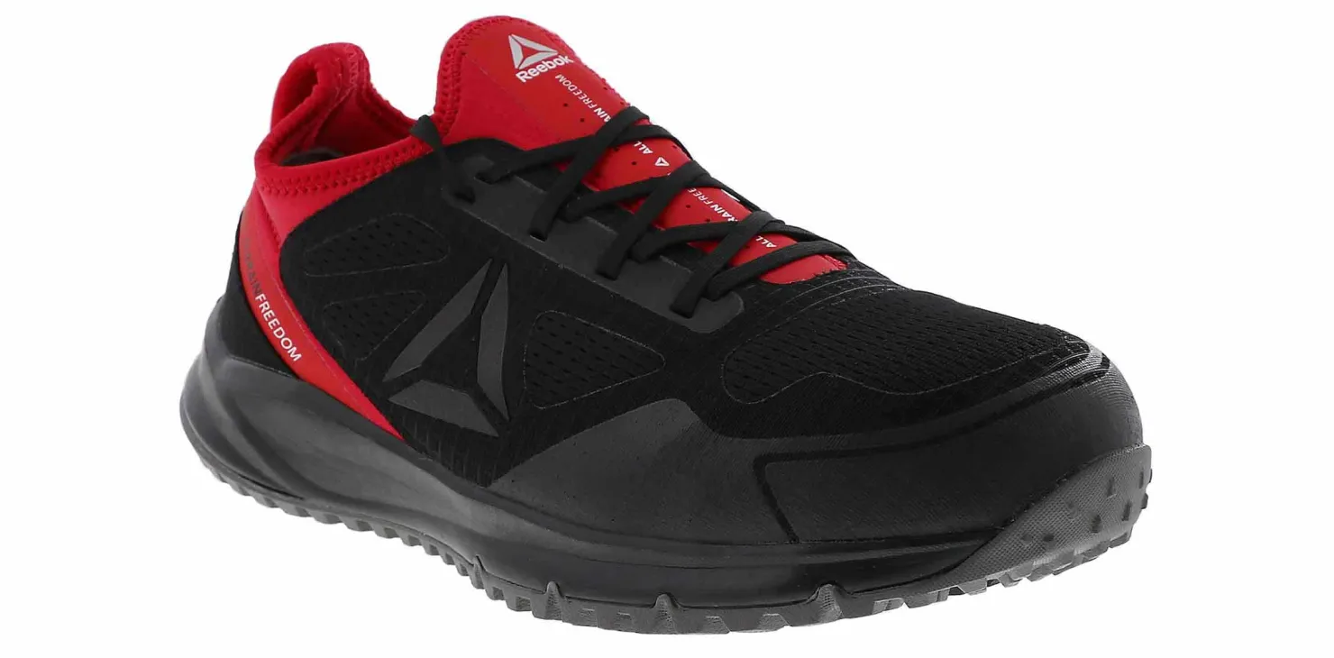 Safety Toe Athletics|Slip Resistant|REEBOK WORK All Terrain Men's Steel Toe Work Shoe Black