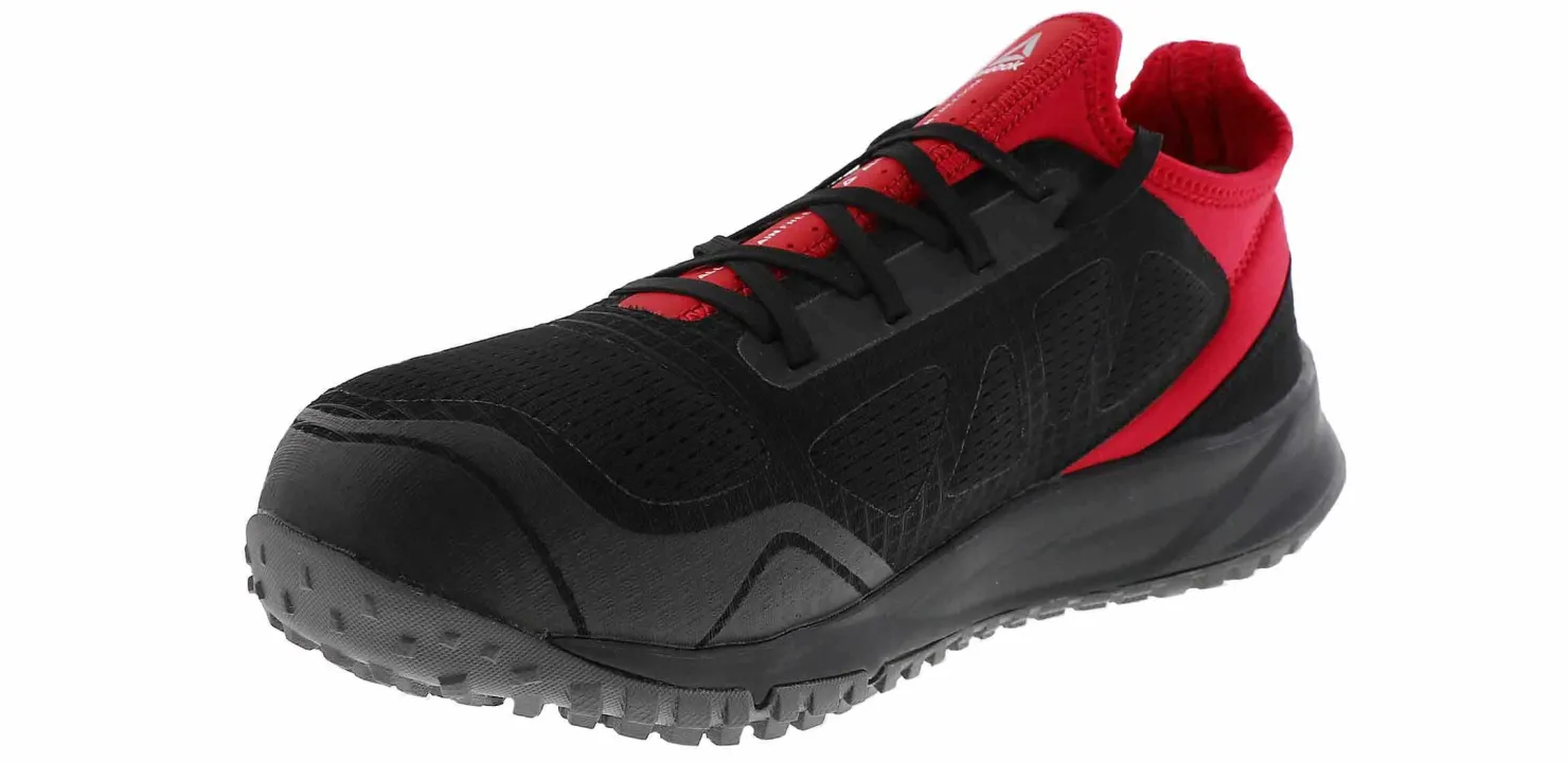 Safety Toe Athletics|Slip Resistant|REEBOK WORK All Terrain Men's Steel Toe Work Shoe Black