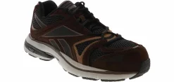 Safety Toe Athletics|Slip Resistant|REEBOK WORK Premier Road Plus Men's Composite Toe Work Shoe Brown