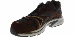 Safety Toe Athletics|Slip Resistant|REEBOK WORK Premier Road Plus Men's Composite Toe Work Shoe Brown