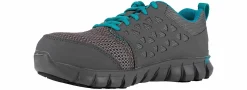 Safety Toe Athletics|Slip Resistant|REEBOK WORK Sublite Cushion Women's Alloy Toe Work Shoe Grey