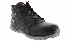 Safety Toe Athletics|Slip Resistant|REEBOK WORK Sublite Cushion Men's Alloy Toe Work Shoe Black
