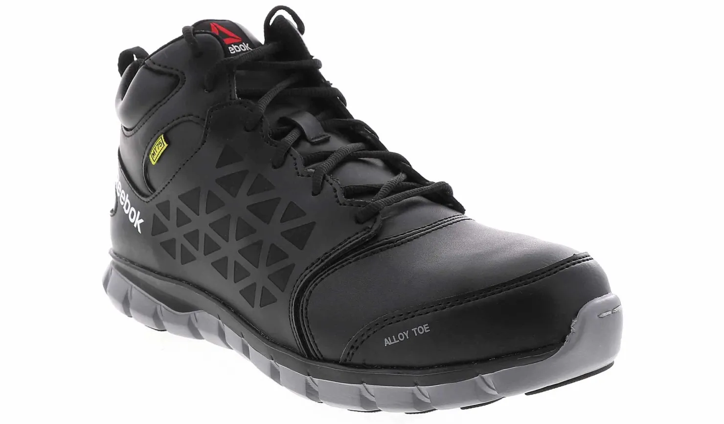 Safety Toe Athletics|Slip Resistant|REEBOK WORK Sublite Cushion Men's Alloy Toe Work Shoe Black