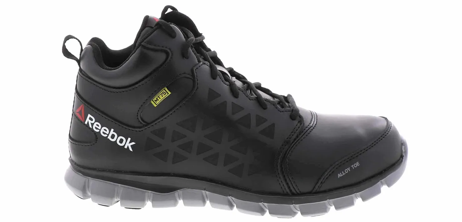 Safety Toe Athletics|Slip Resistant|REEBOK WORK Sublite Cushion Men's Alloy Toe Work Shoe Black