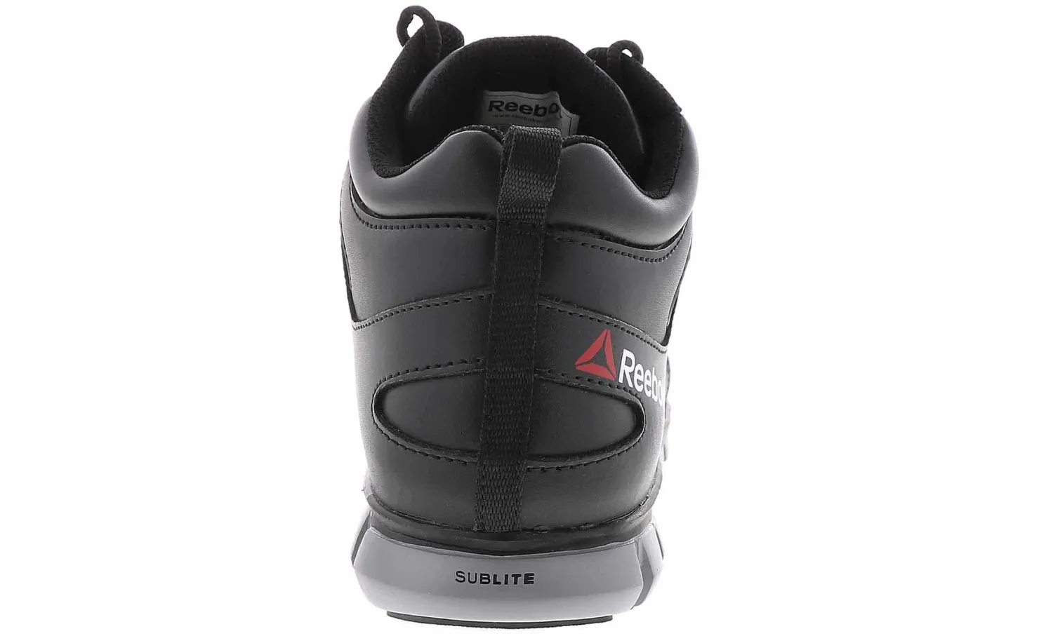 Safety Toe Athletics|Slip Resistant|REEBOK WORK Sublite Cushion Men's Alloy Toe Work Shoe Black