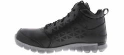 Safety Toe Athletics|Slip Resistant|REEBOK WORK Sublite Cushion Men's Alloy Toe Work Shoe Black