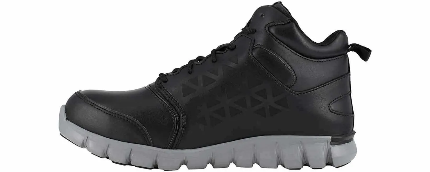 Safety Toe Athletics|Slip Resistant|REEBOK WORK Sublite Cushion Men's Alloy Toe Work Shoe Black