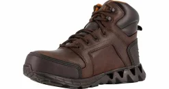 Safety Toe Boots|Slip Resistant|REEBOK WORK Zigkick Men's Carbon Toe Work Boot Brown