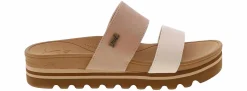 Flat Sandals|REEF Banded Horizon Hi Seashell Women's Platform Sandal Beige